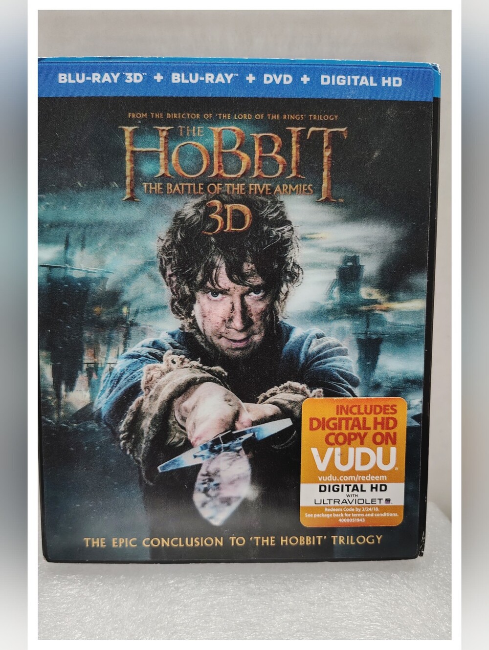 'THE HOBBIT~ The Battle of the Five Armies' 3D Blu-Ray/Blu-Ray/DVD *NEW*